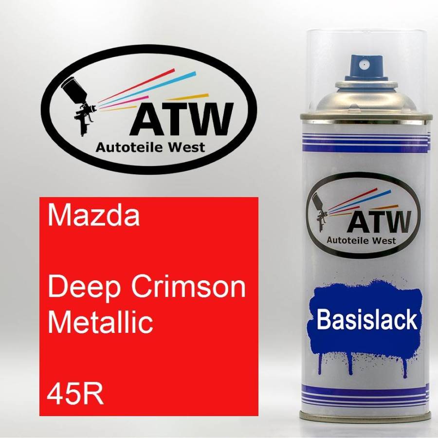 Mazda, Deep Crimson Metallic, 45R: 400ml Sprühdose, von ATW Autoteile West.
